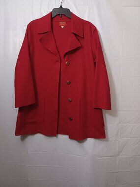 KENZO JUNGLE VINTAGE RAW CUT BLAZER JACKET RED SIZE 36